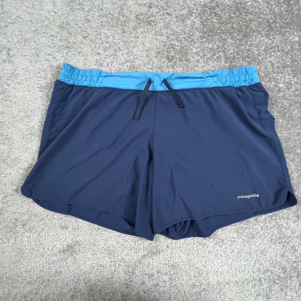 Patagonia Nine Trails Shorts XL Running Navy Blue Light Blue Liner 57630 Hike